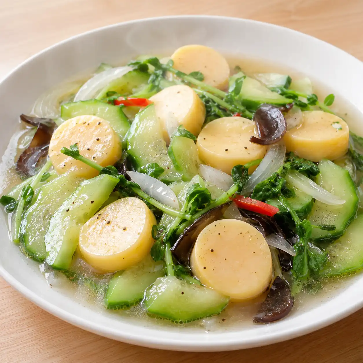 蛋豆腐大黃瓜薄燴
