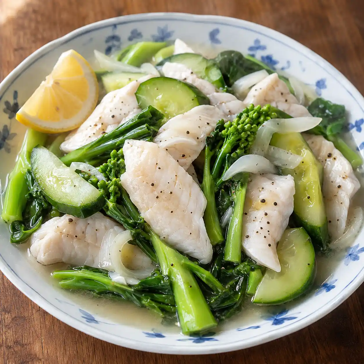 鯛魚芥藍滑炒