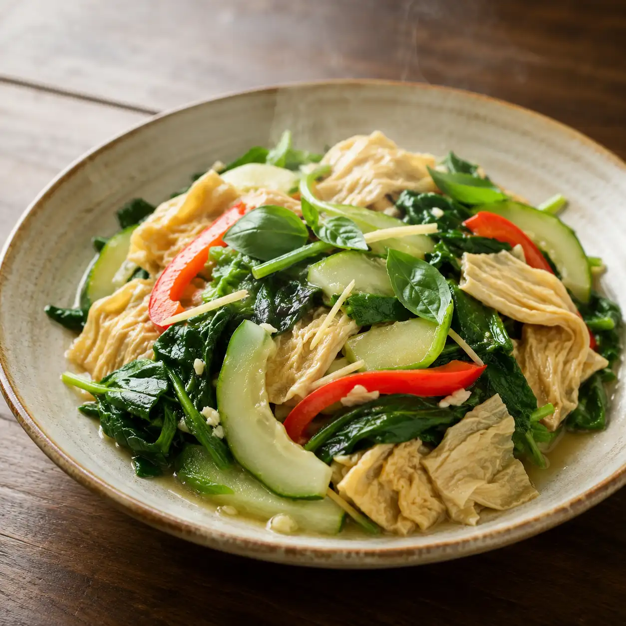 羅勒豆包菠菜鮮燴