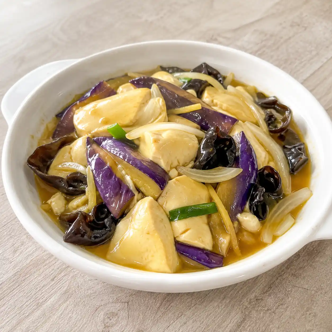 嫩豆腐茄子滑炒