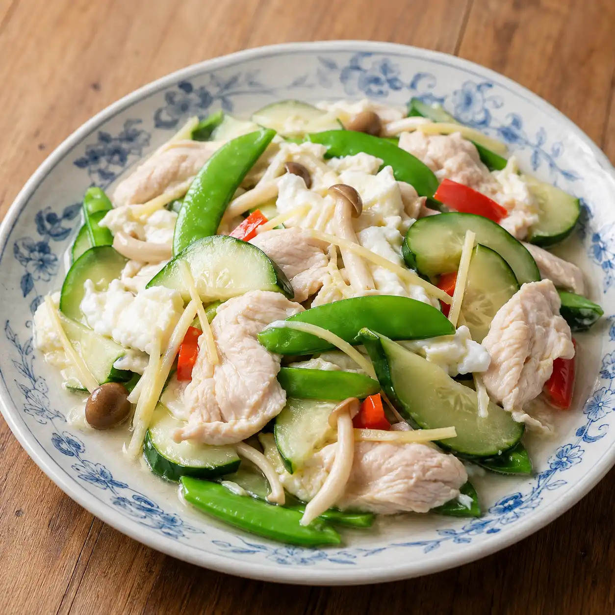 雞肉片荷蘭豆大黃瓜燴炒