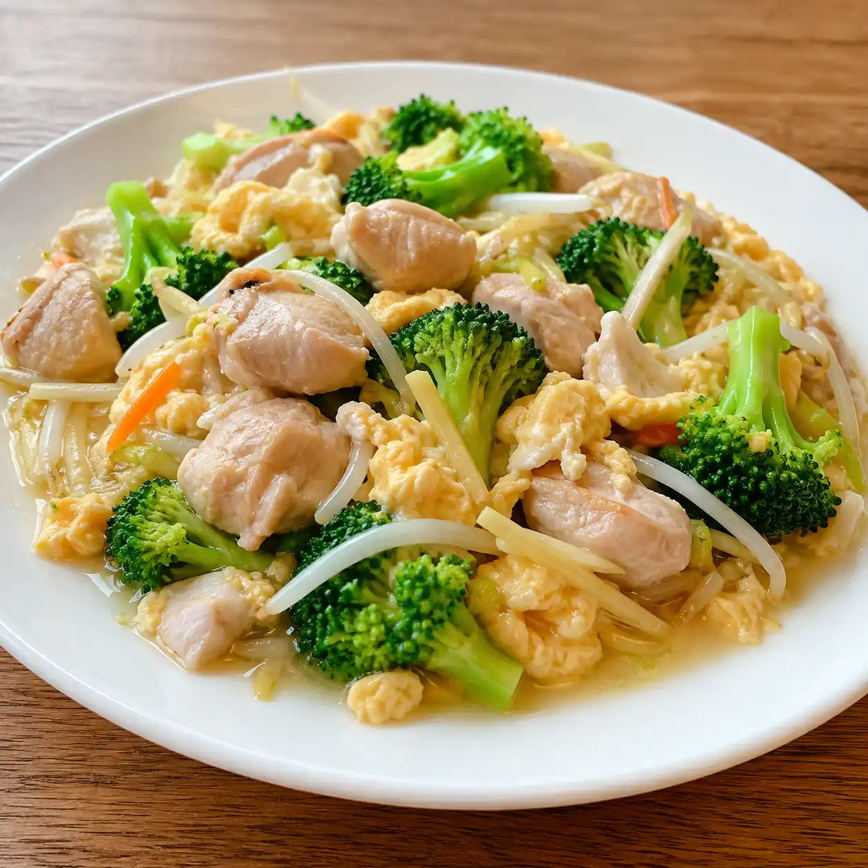 青花菜雞腿滑蛋