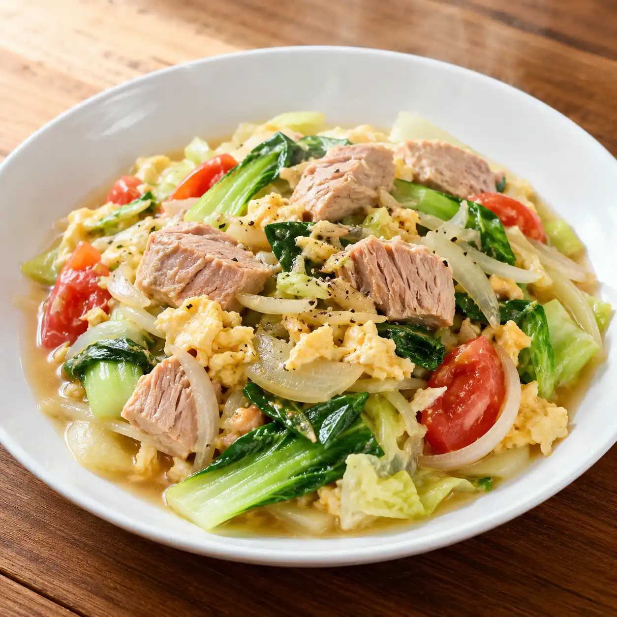 青江菜鮪魚滑蛋