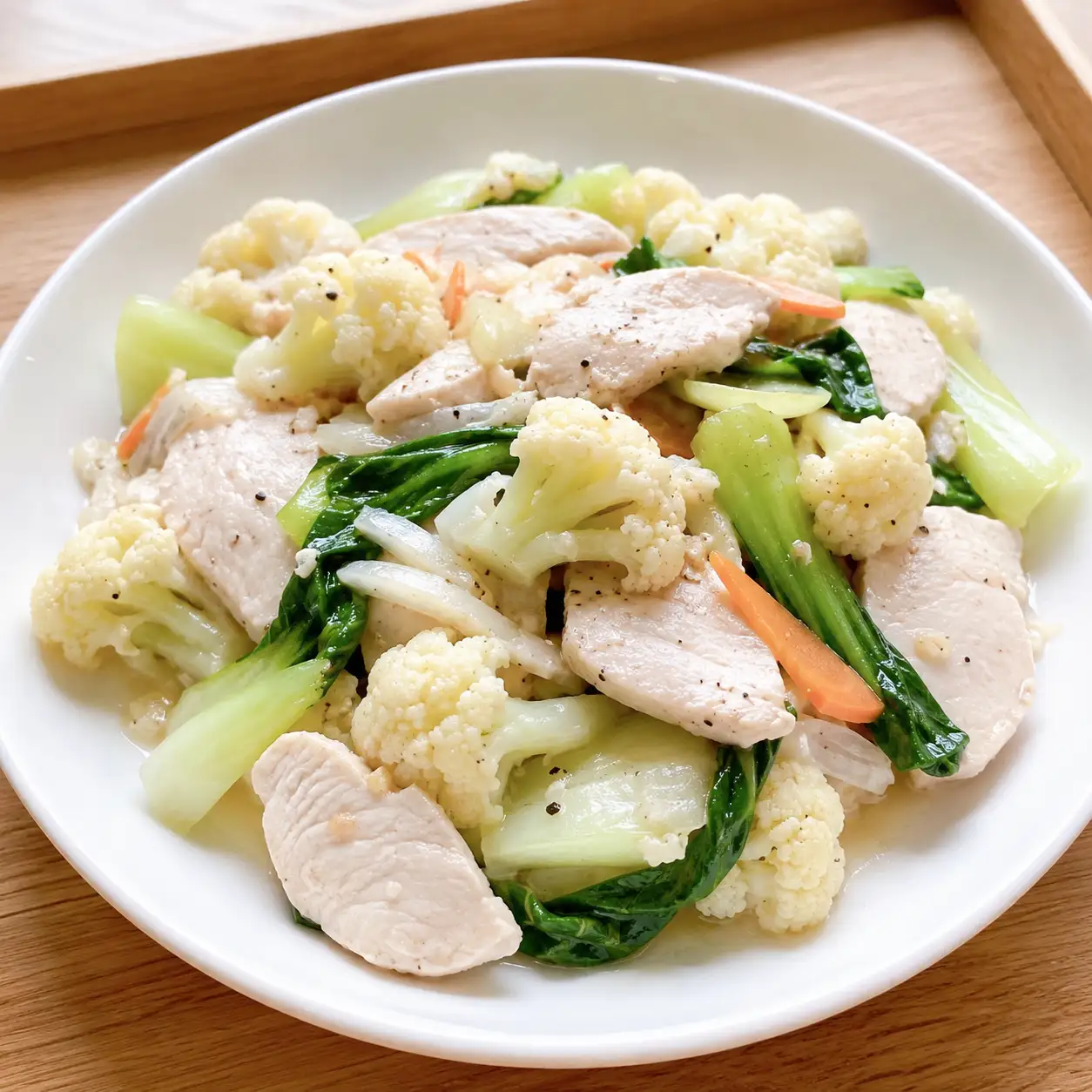 雞肉片白花椰滑炒