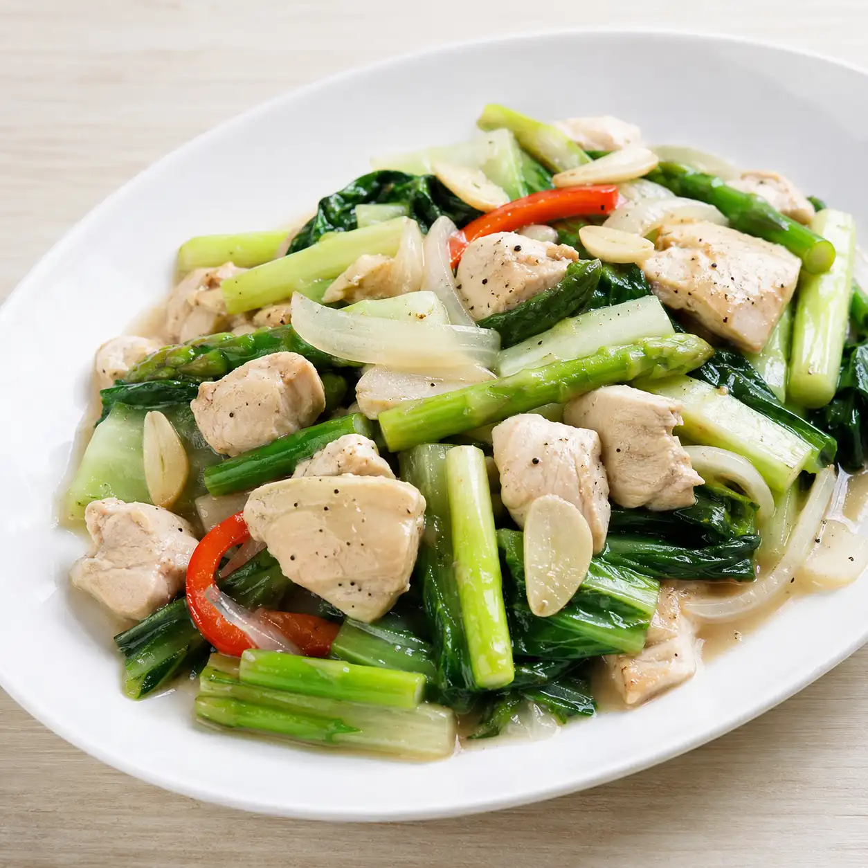 雞丁小白菜滑炒