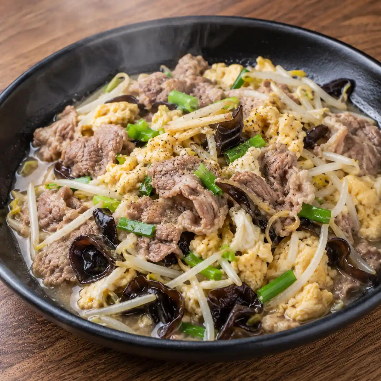 黑木耳羊肉片滑蛋