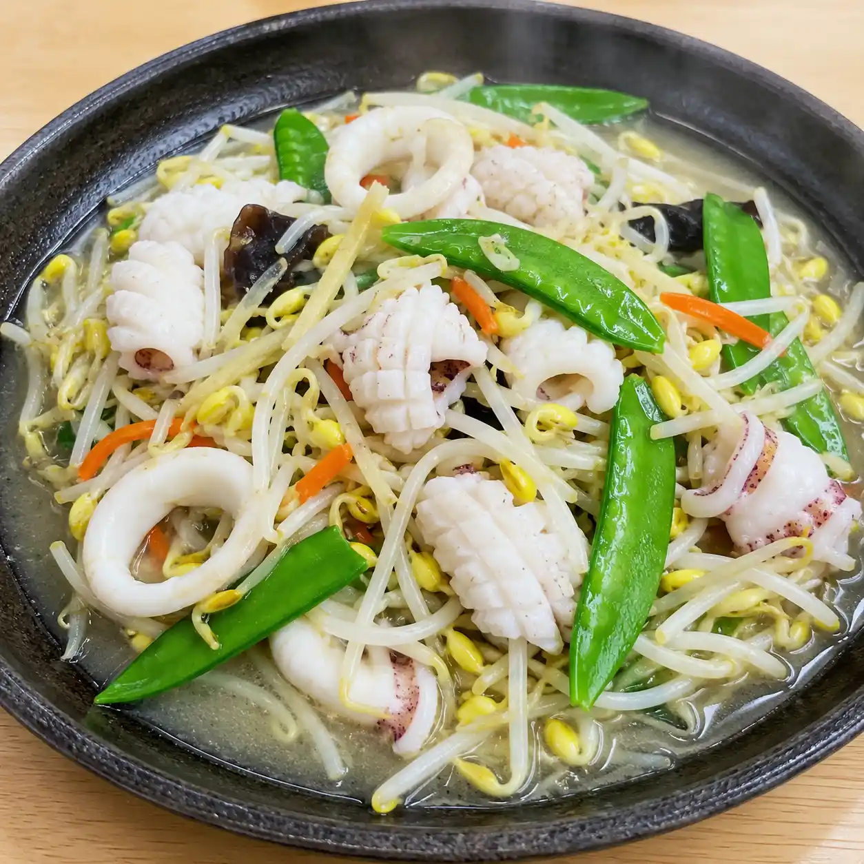 花枝黃豆芽薄燴荷蘭豆
