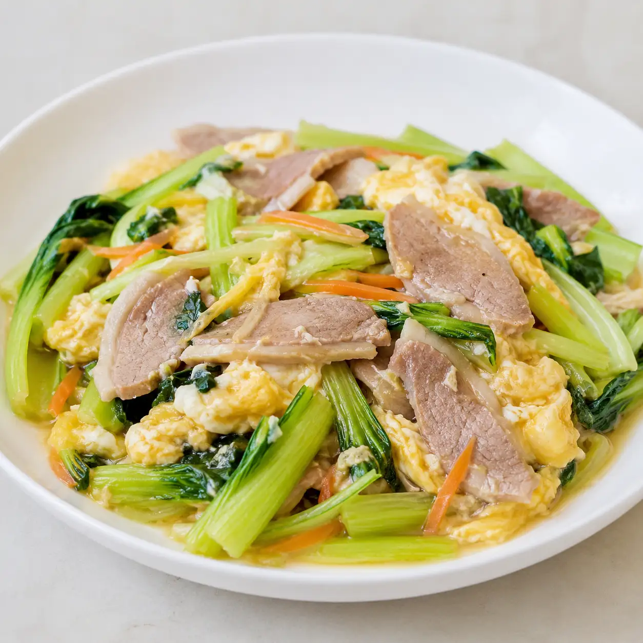 小白菜鴨胸滑蛋