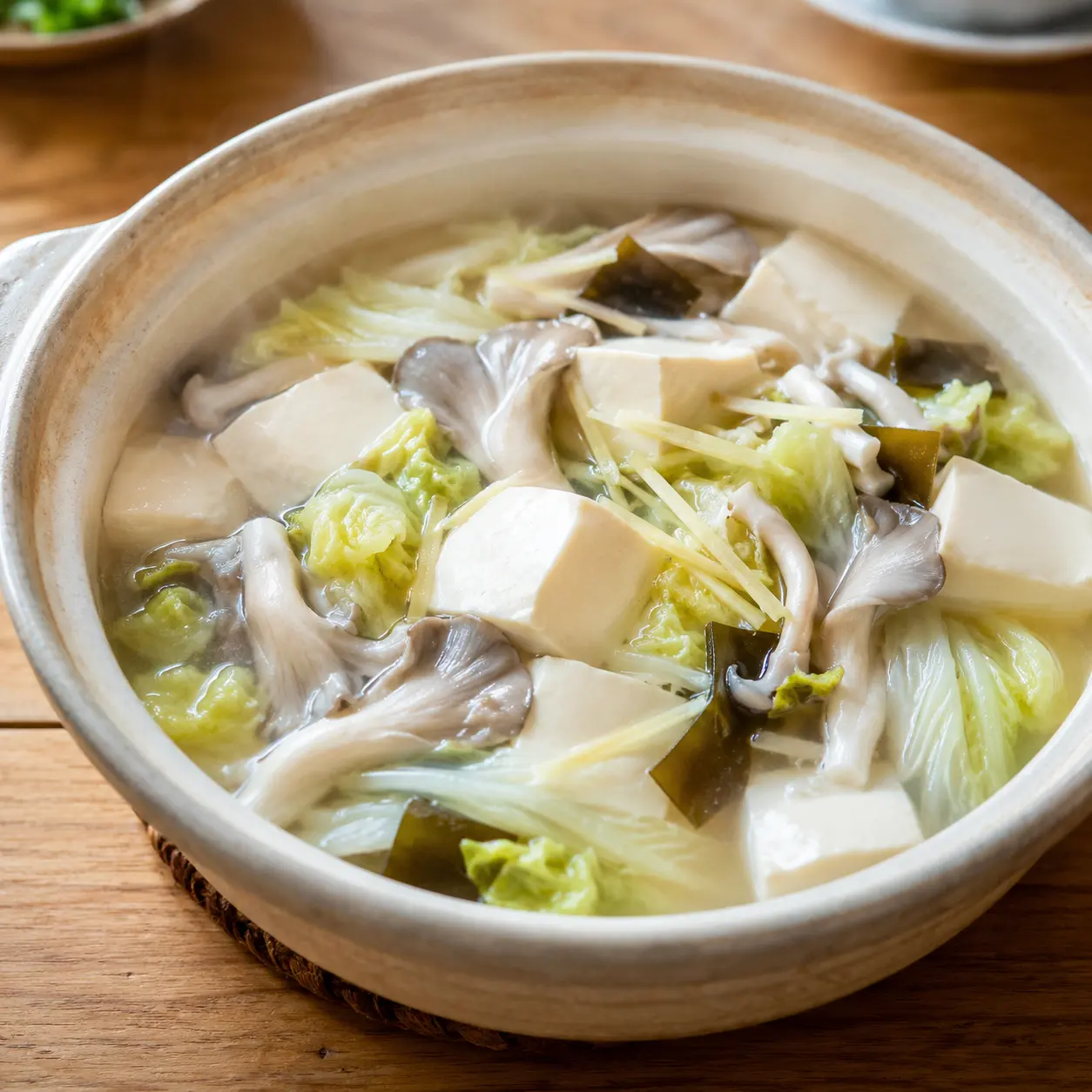 昆布嫩豆腐燴秀珍菇