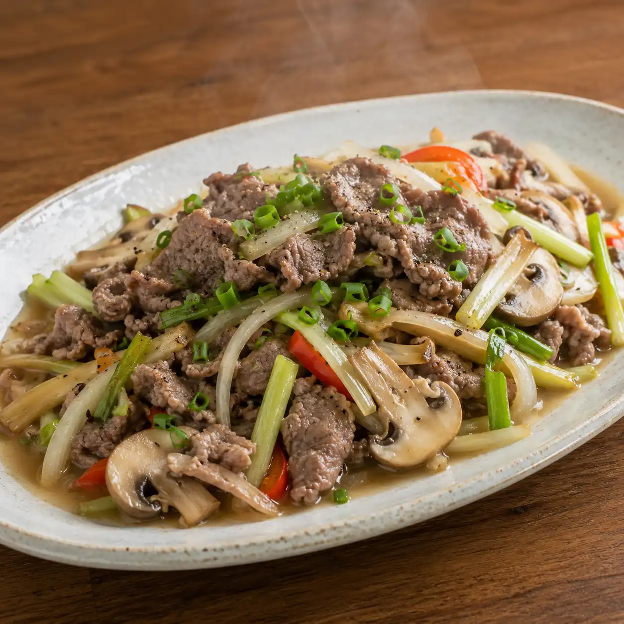 蒜牛肉片蘑菇鮮燴