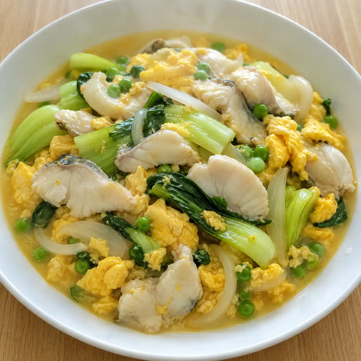 豌豆鱸魚滑蛋