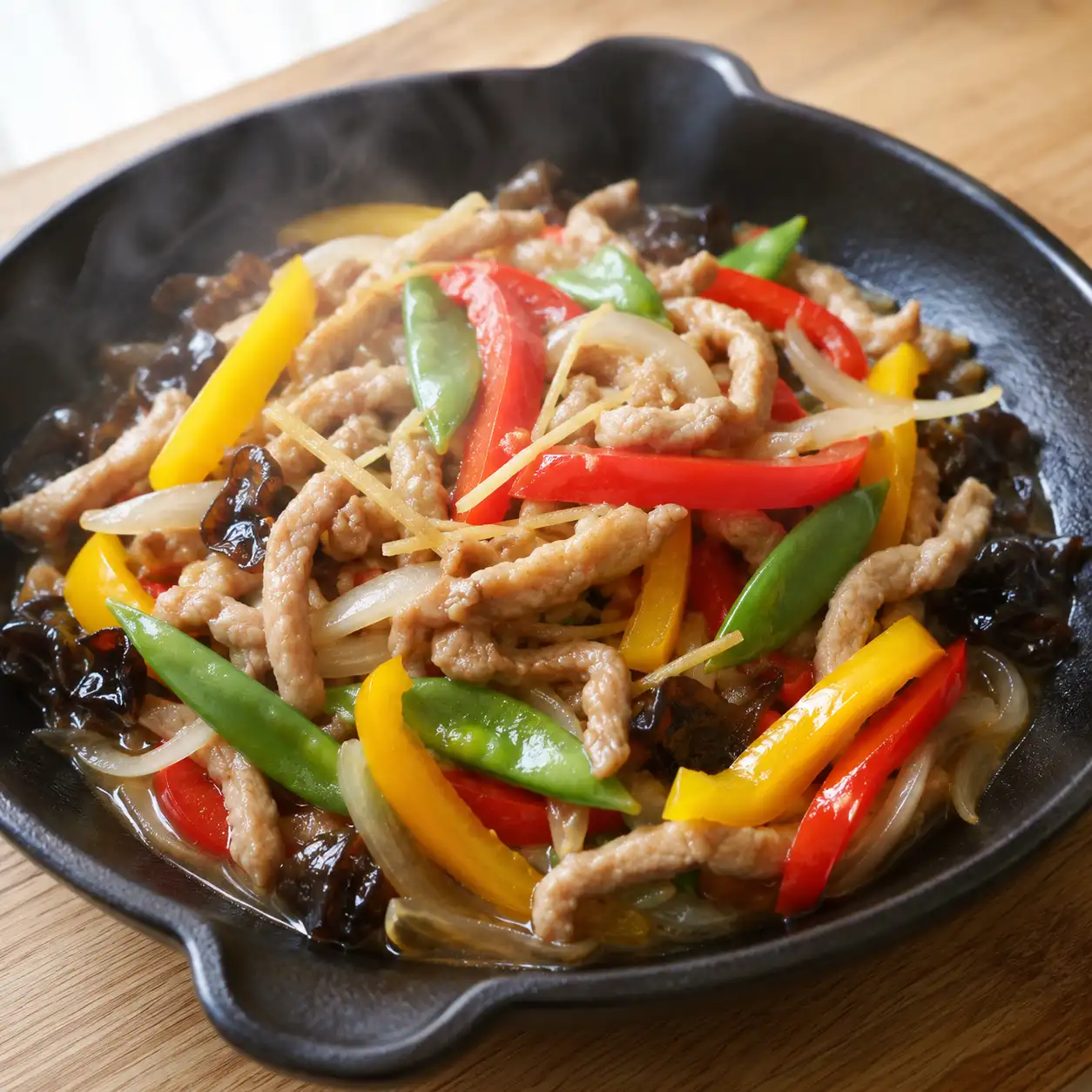 味噌瘦肉絲燴甜椒