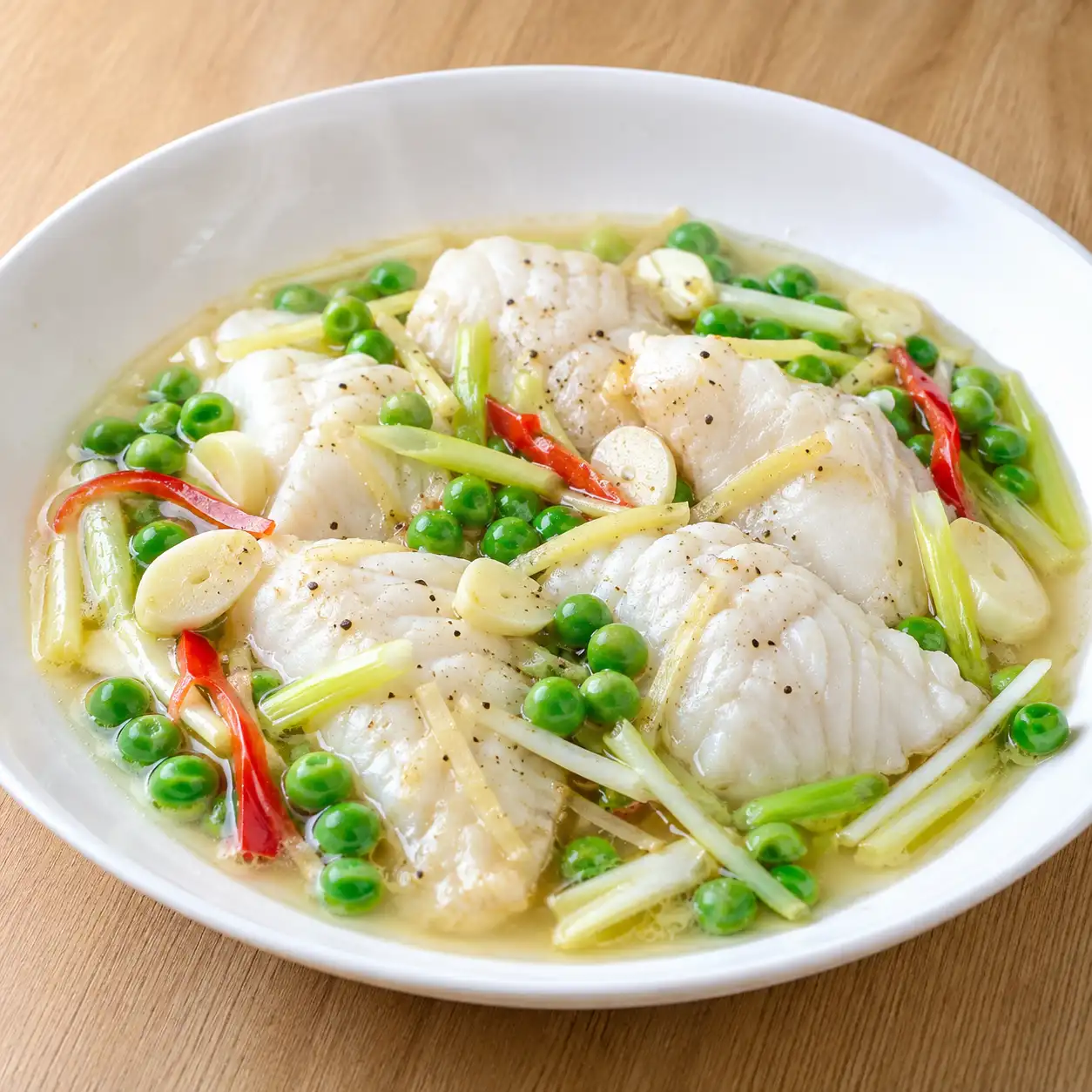 蒜鱈魚豌豆鮮燴