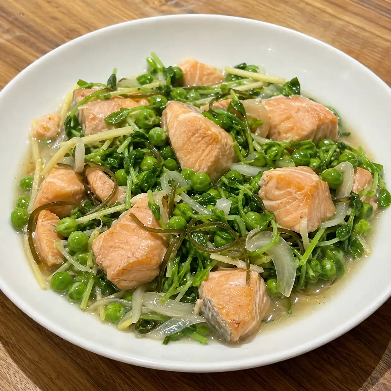 昆布鮭魚燴豌豆