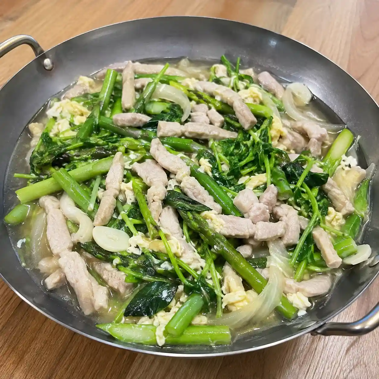 羅勒瘦肉絲豆苗鮮燴