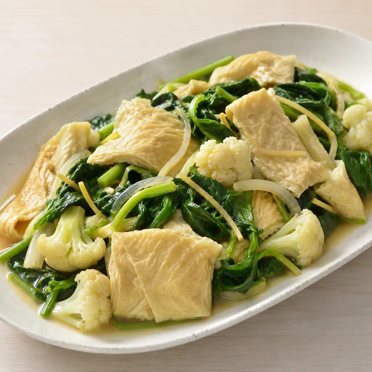 豆皮菠菜滑炒