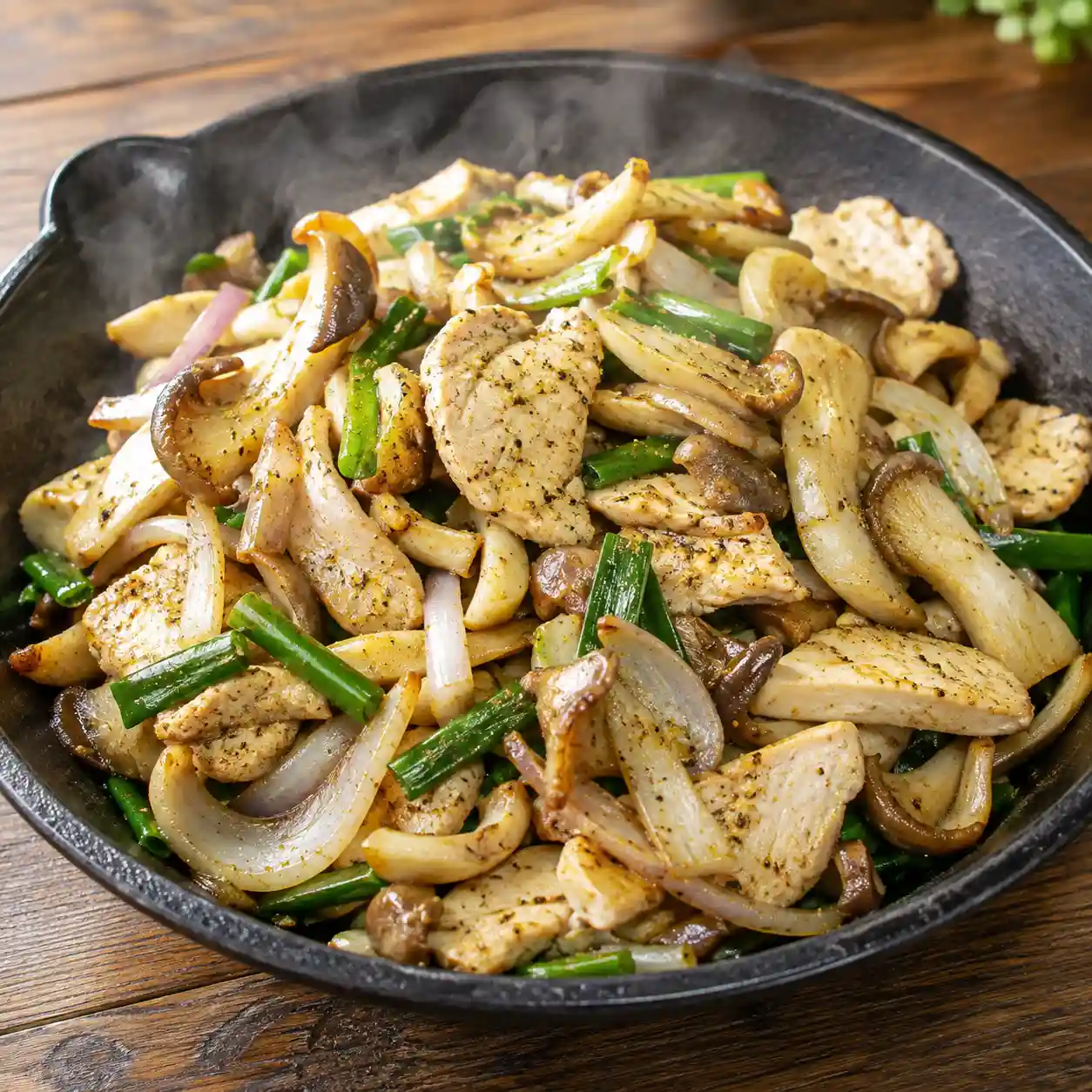乾煸秀珍菇雞肉片