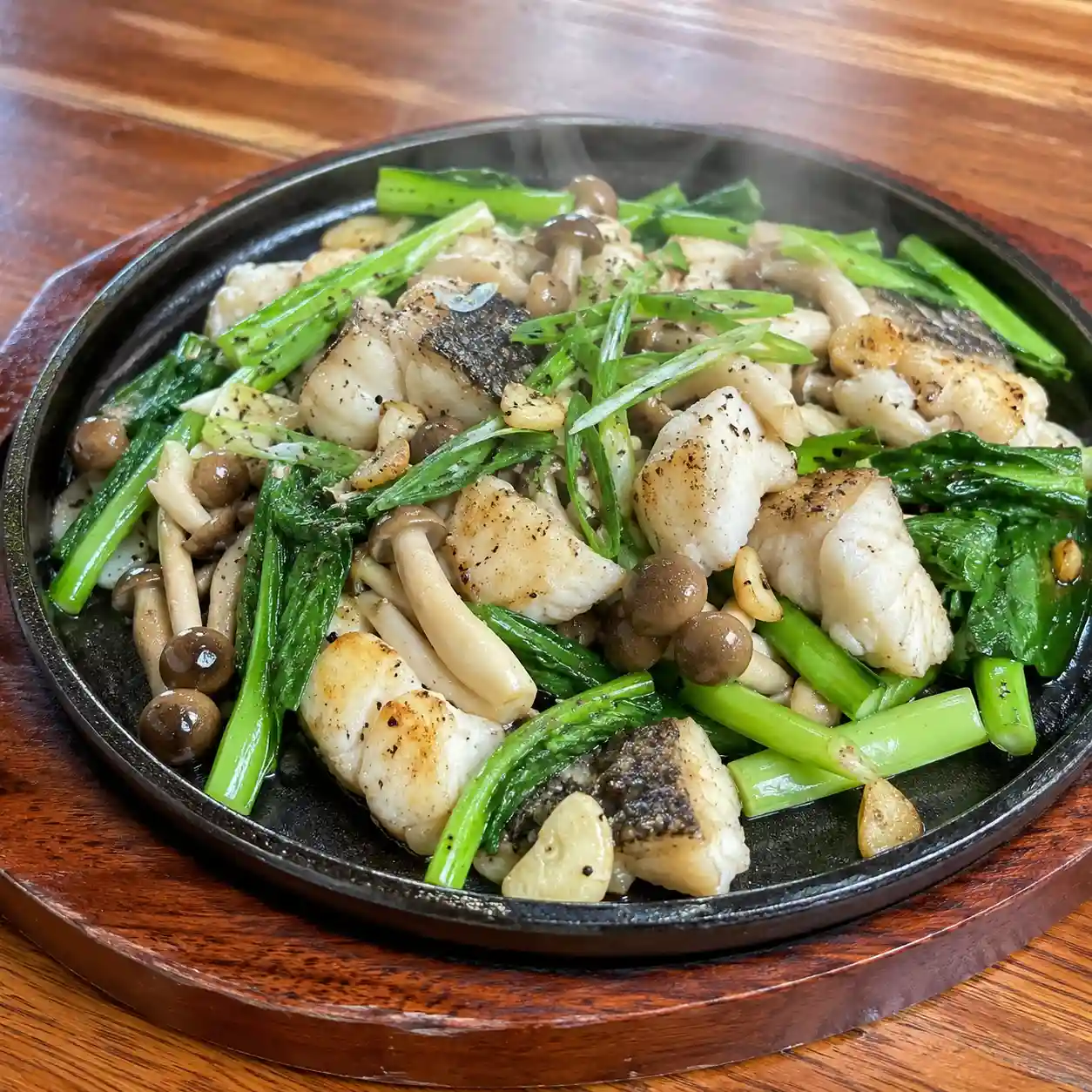 鯛魚鴻喜菇鐵板