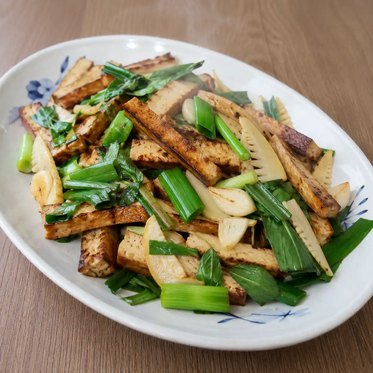 焦香豆干蒜苗