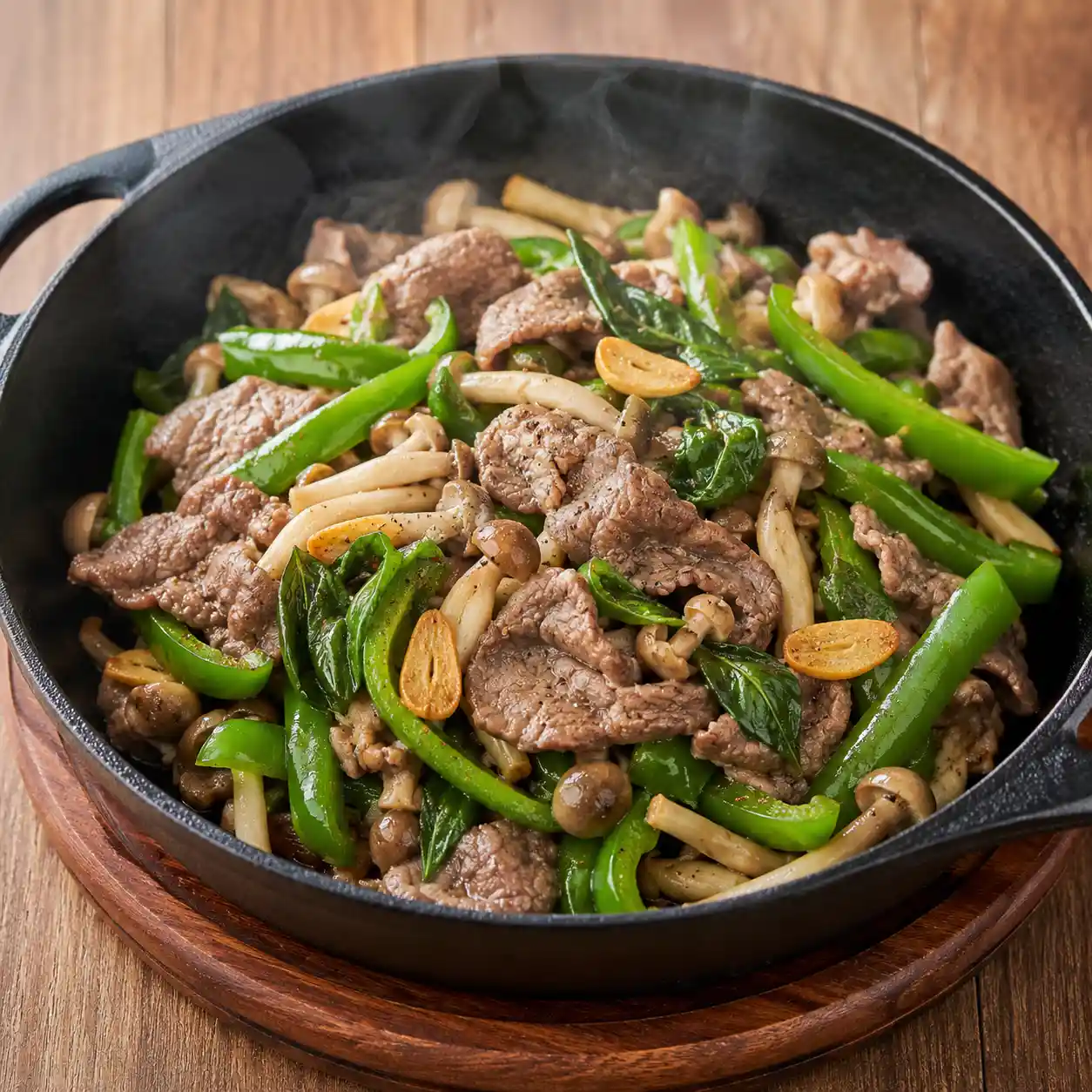 羅勒牛肉片乾鍋青椒