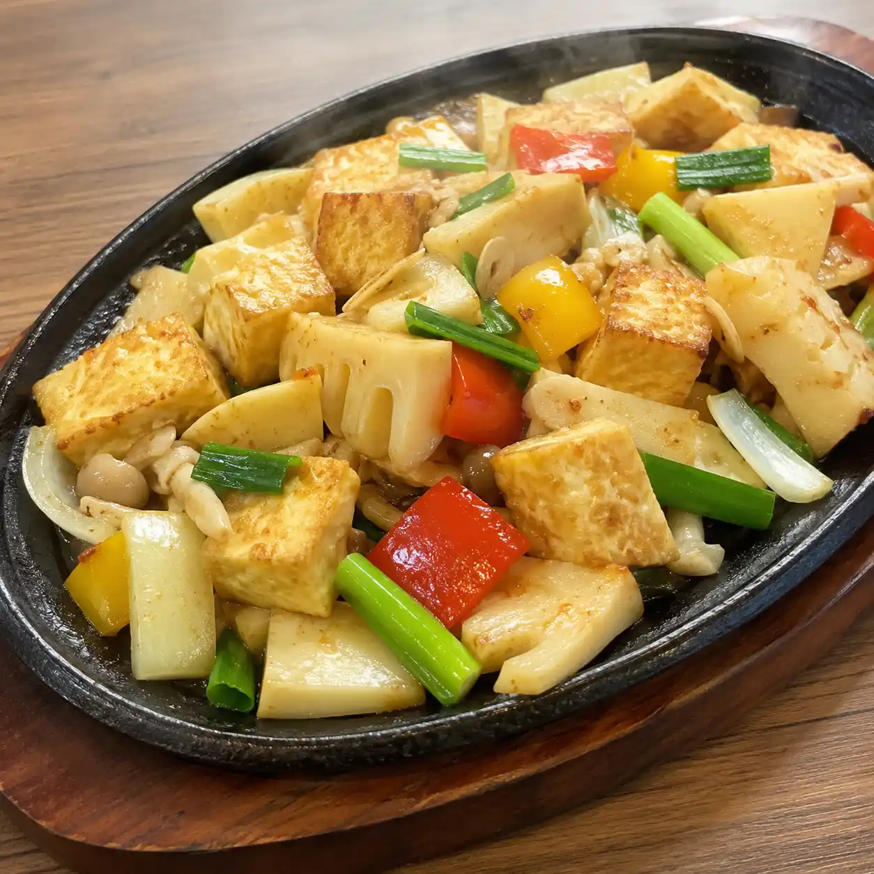 蛋豆腐竹筍鐵板