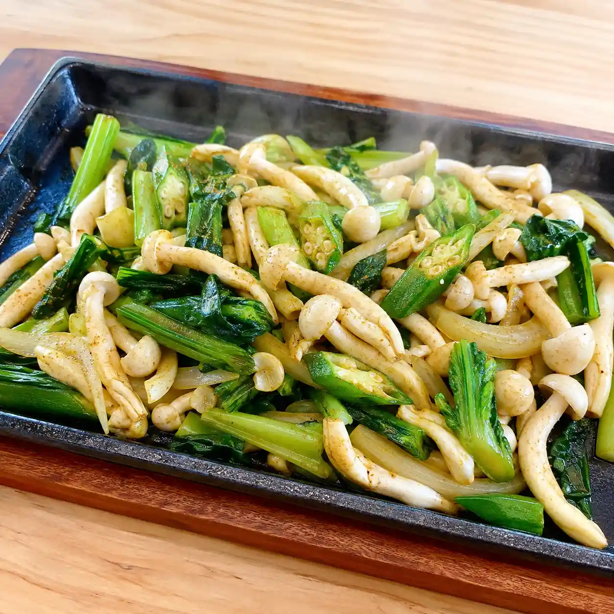 白精靈菇秋葵鐵板