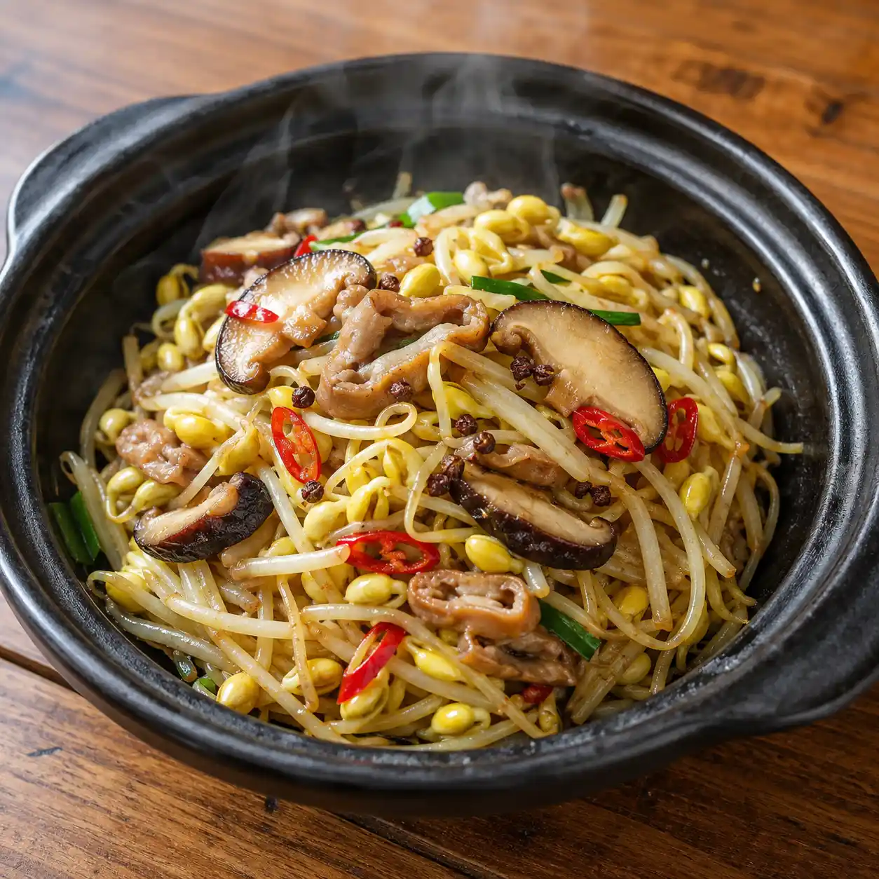 乾煸黃豆芽少量肥腸