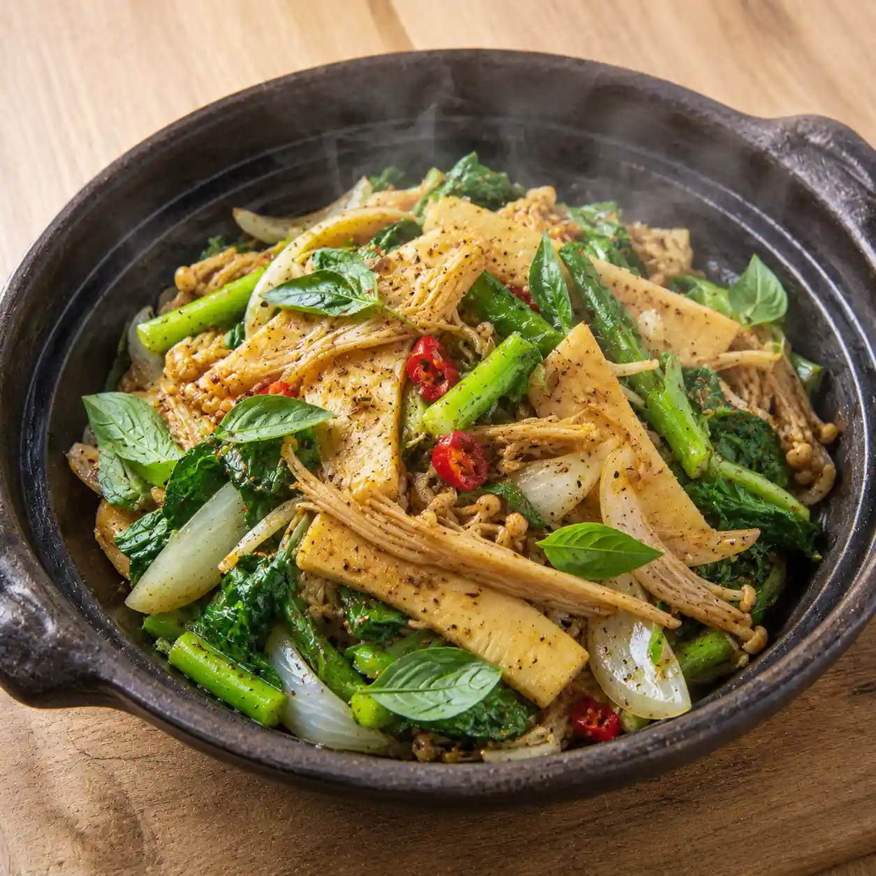 孜然金針菇乾鍋竹筍