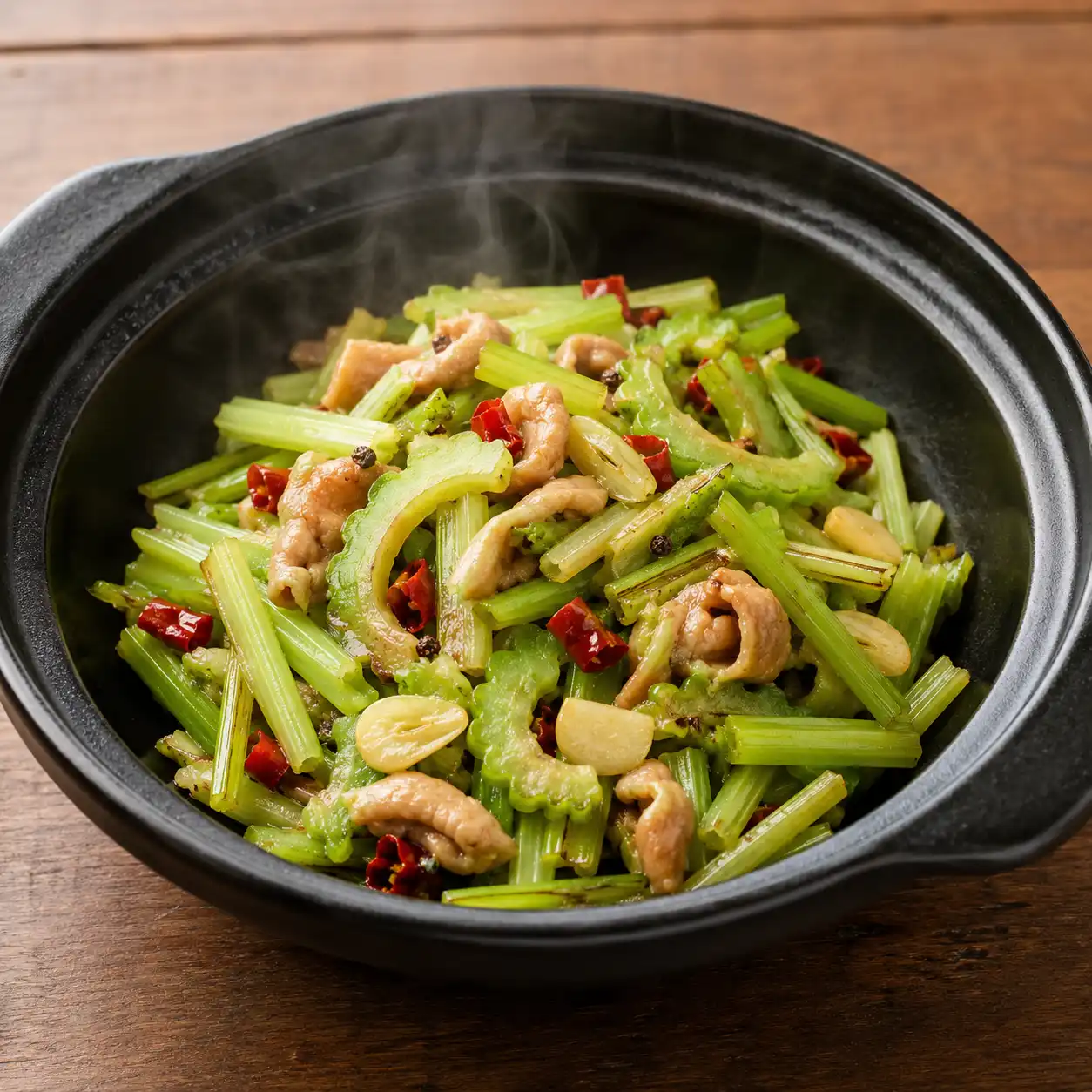 花椒少量肥腸乾鍋芹菜