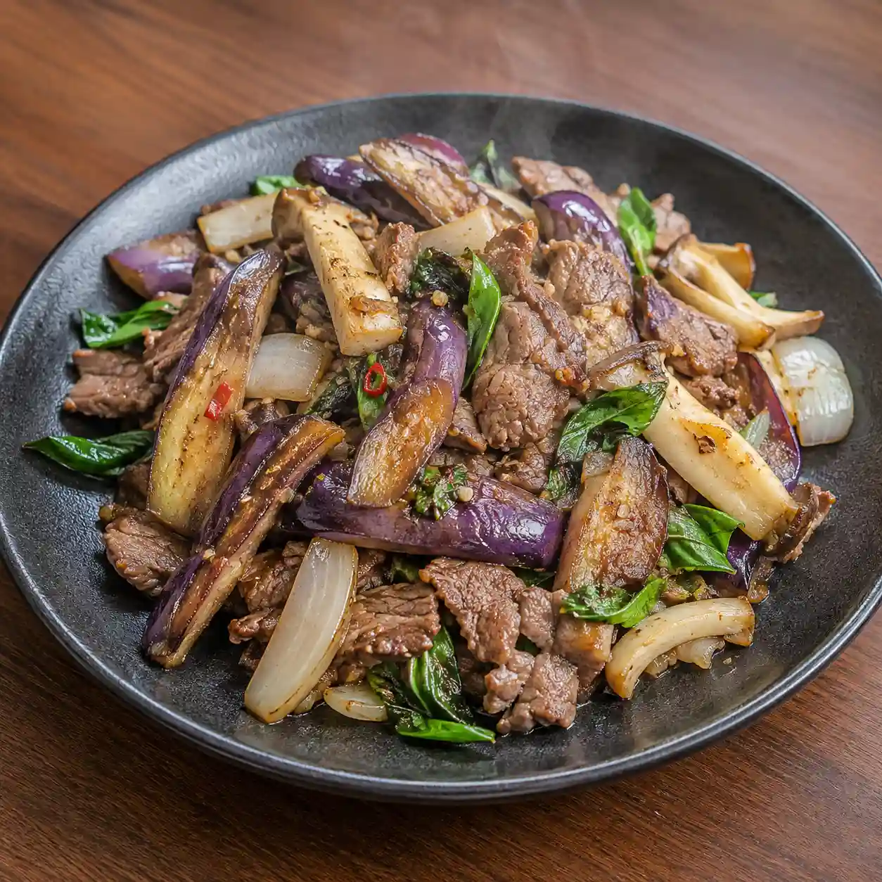 乾煸茄子牛肉片