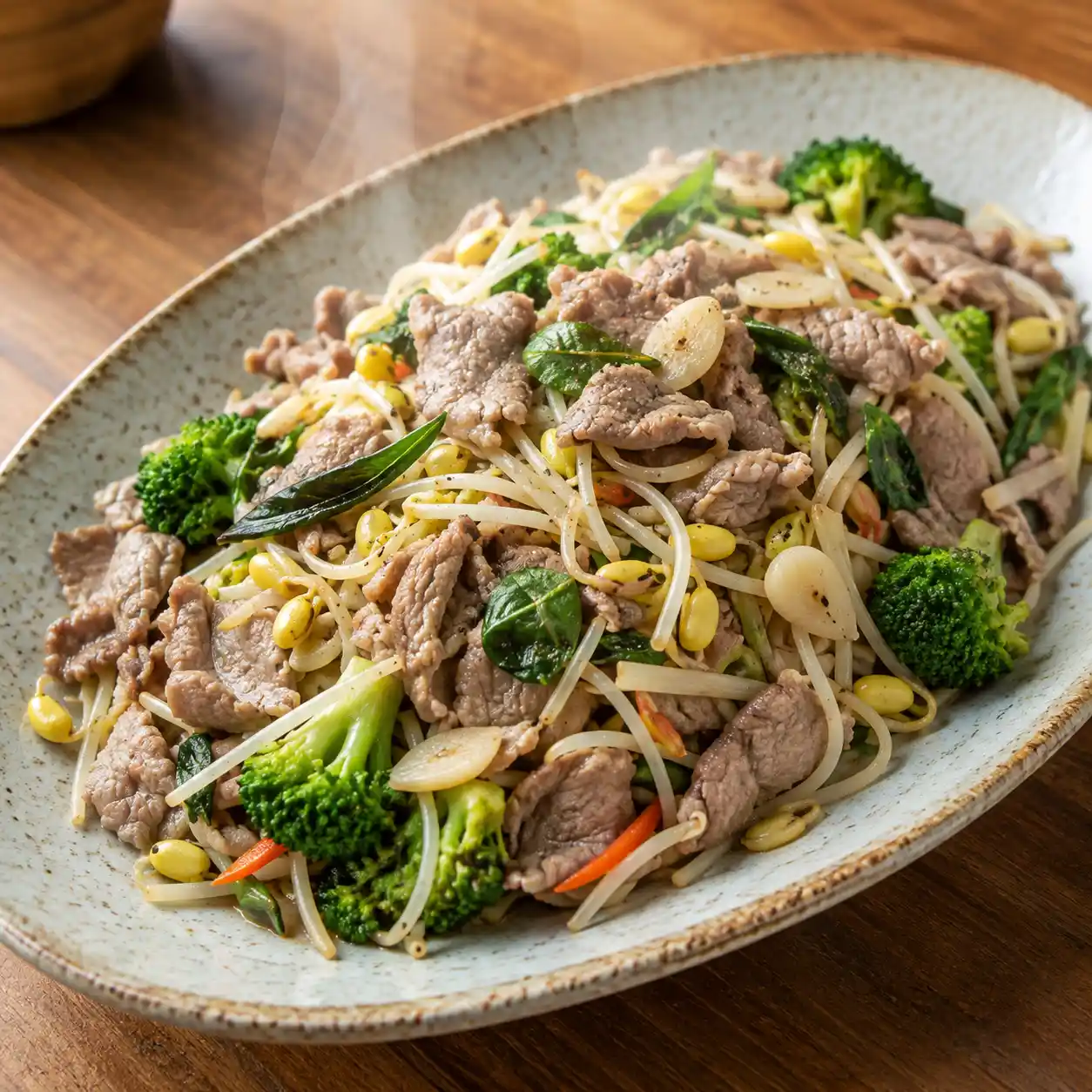乾煸黃豆芽羊肉片