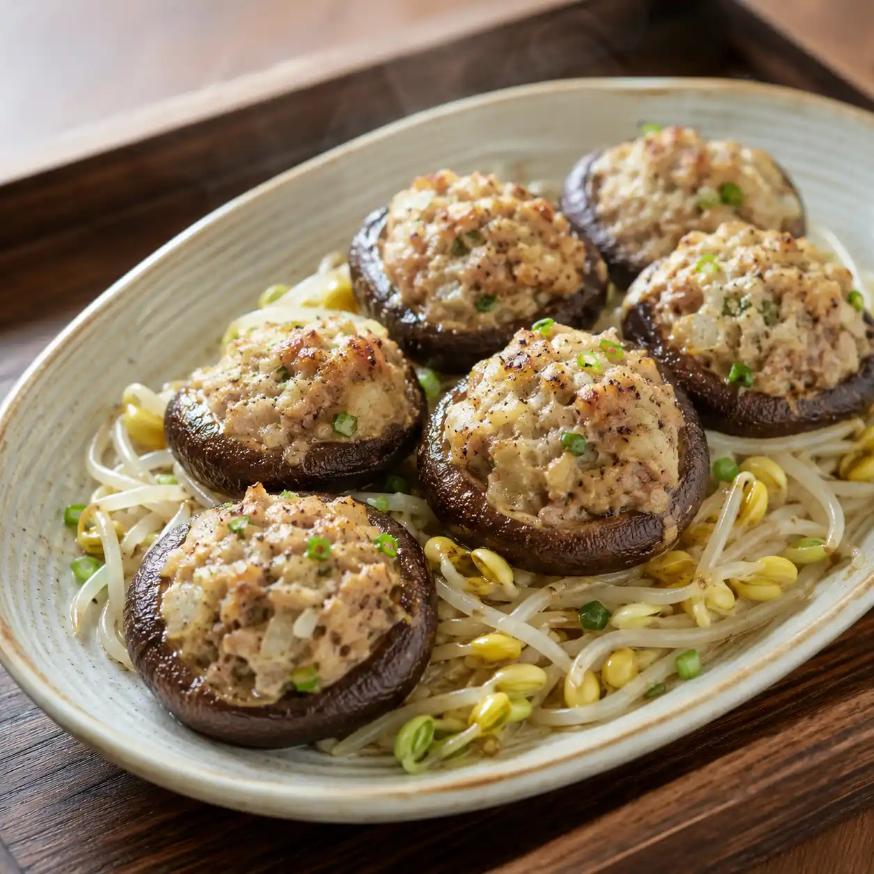 香菇釀鮪魚煎