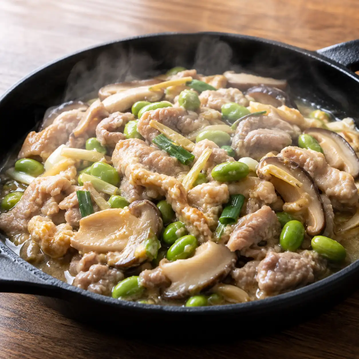 瘦肉絲蘑菇鍋塌