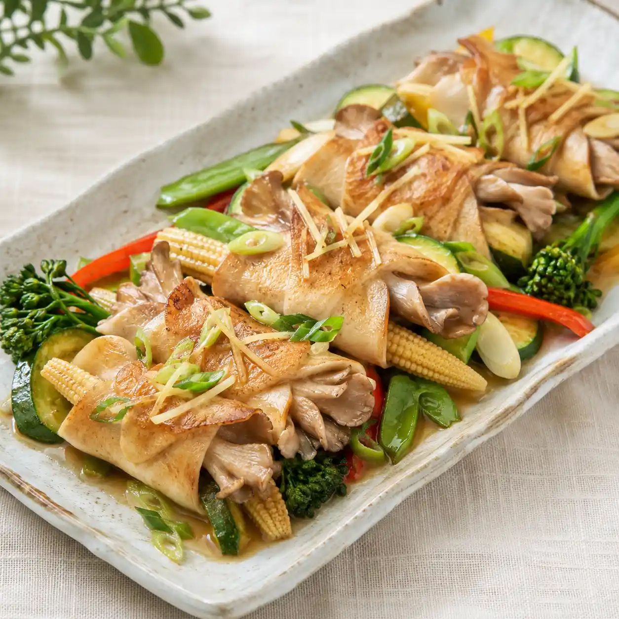 秀珍菇玉米筍香煎盒