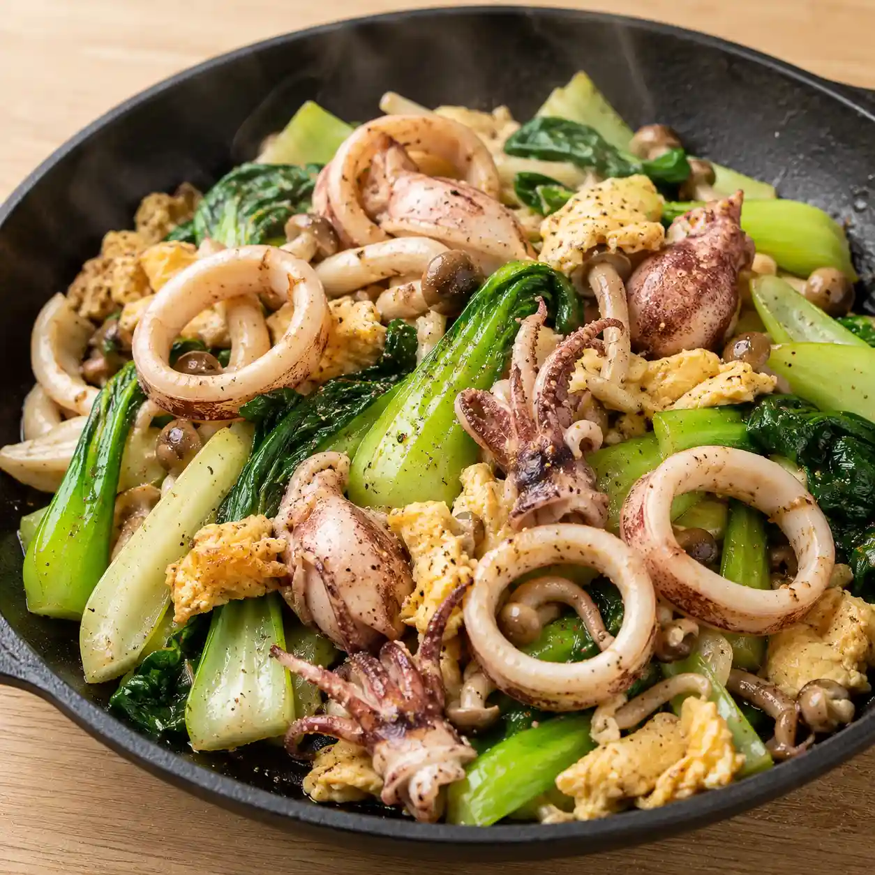 中卷青江菜蛋香煎