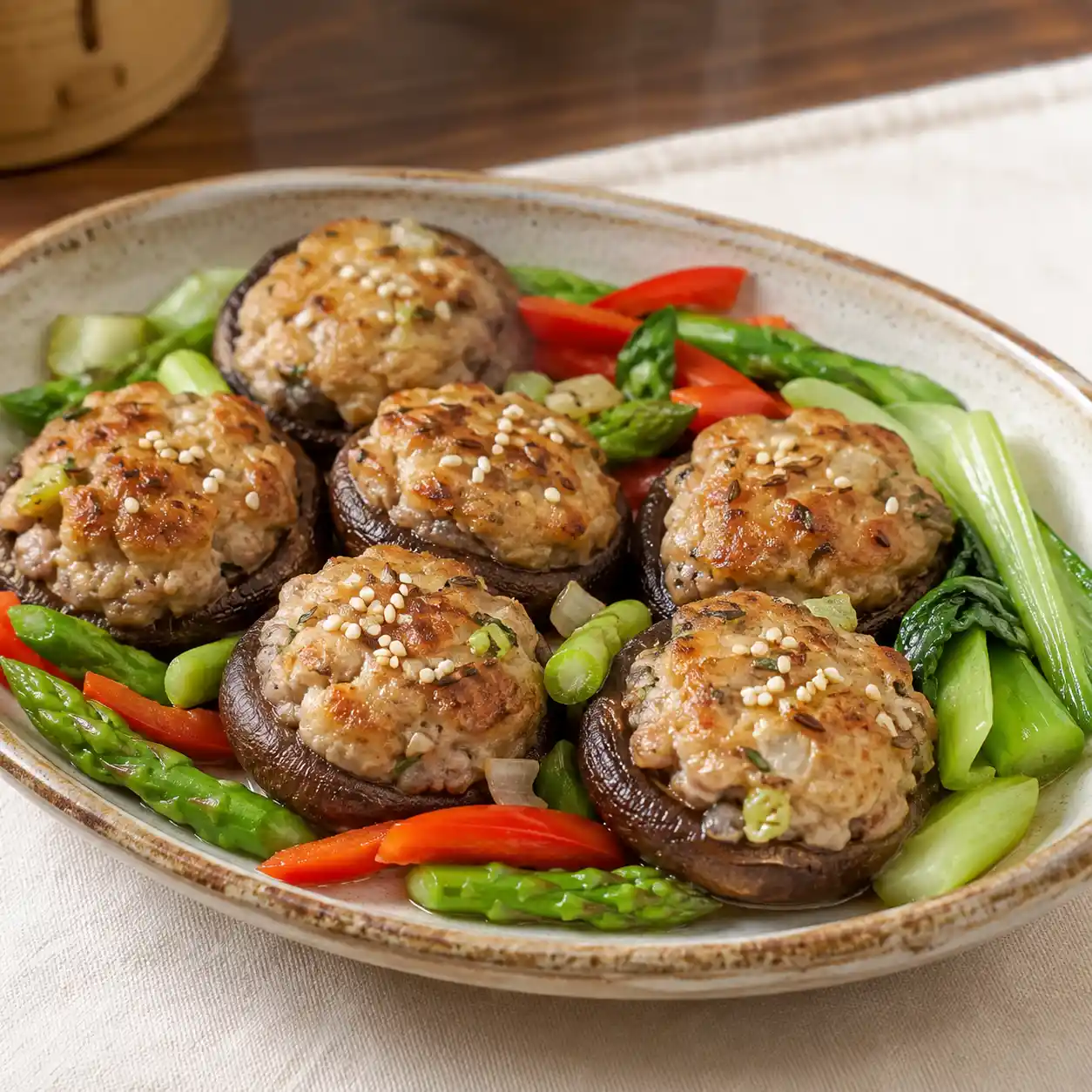 香菇釀雞腿煎