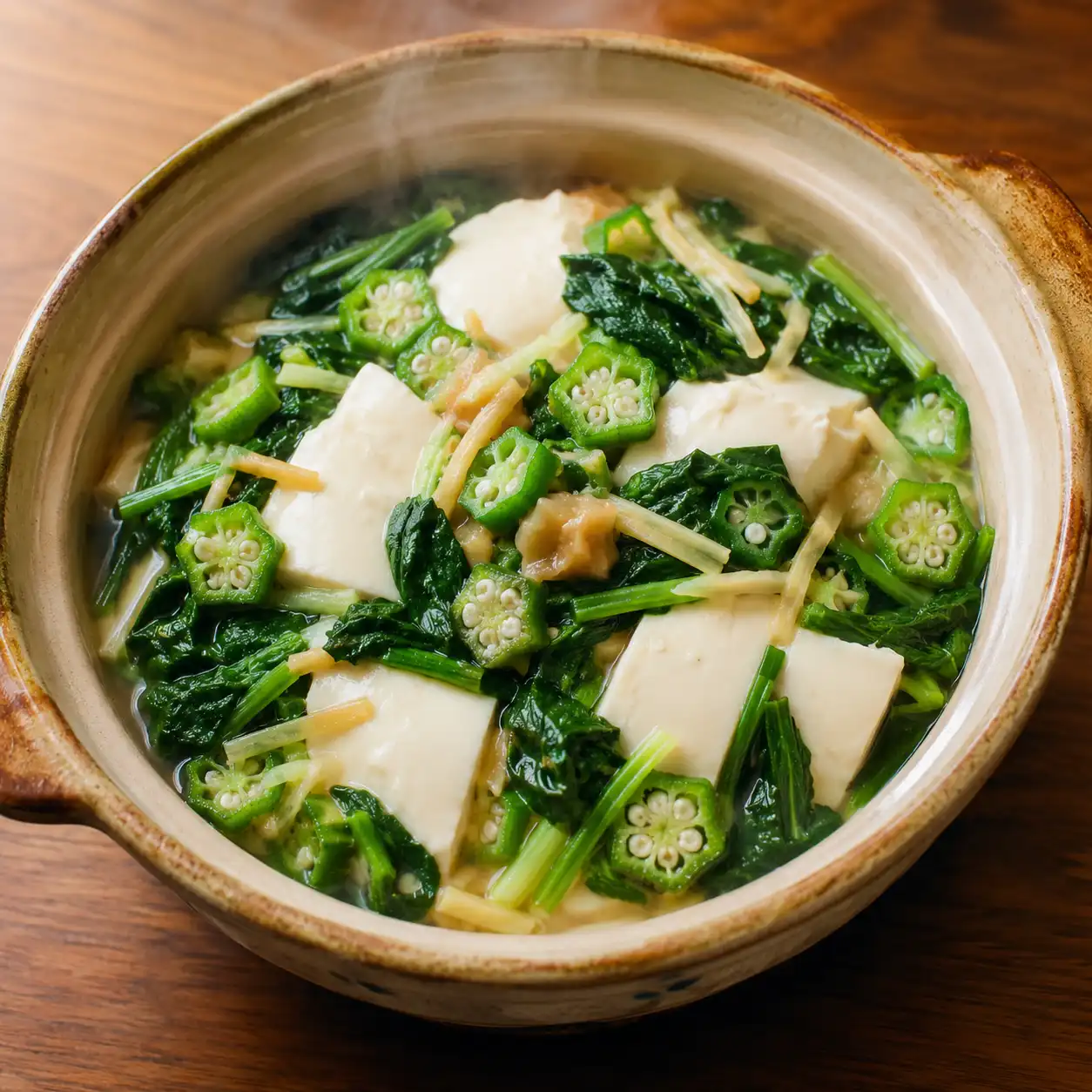 嫩豆腐菠菜鍋塌