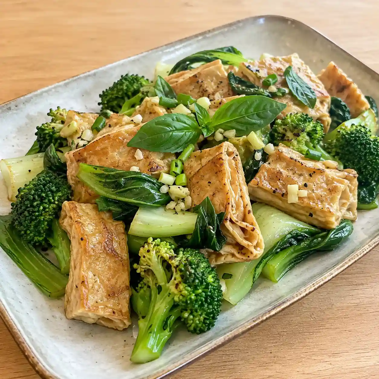羅勒香煎豆包