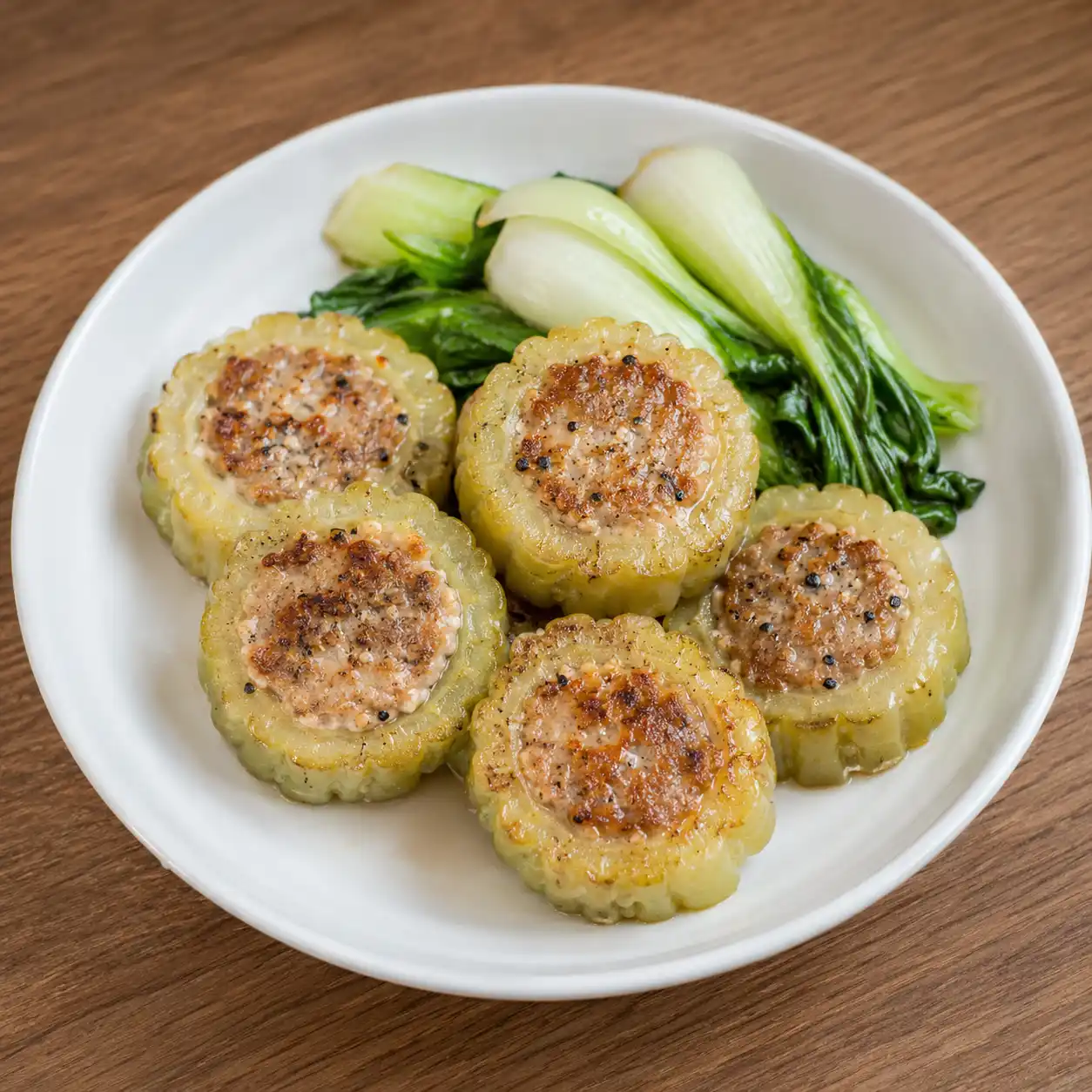 苦瓜釀鯖魚煎