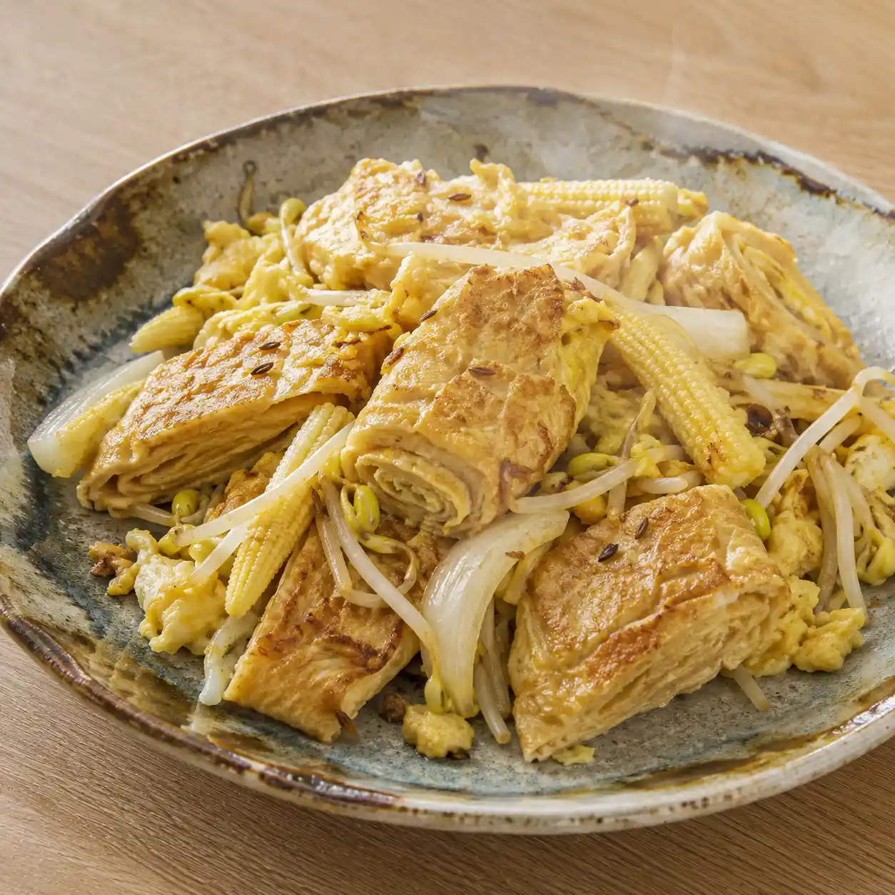 豆包玉米筍蛋香煎