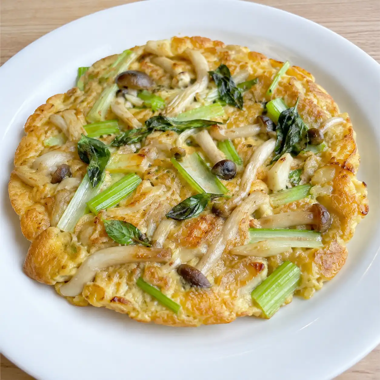 白精靈菇芹菜蛋香煎