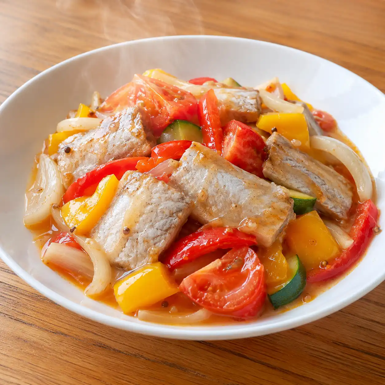 無糖糖醋白帶魚彩椒