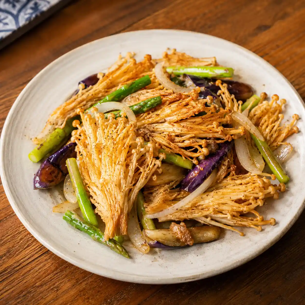 孜然金針菇薄衣酥炸