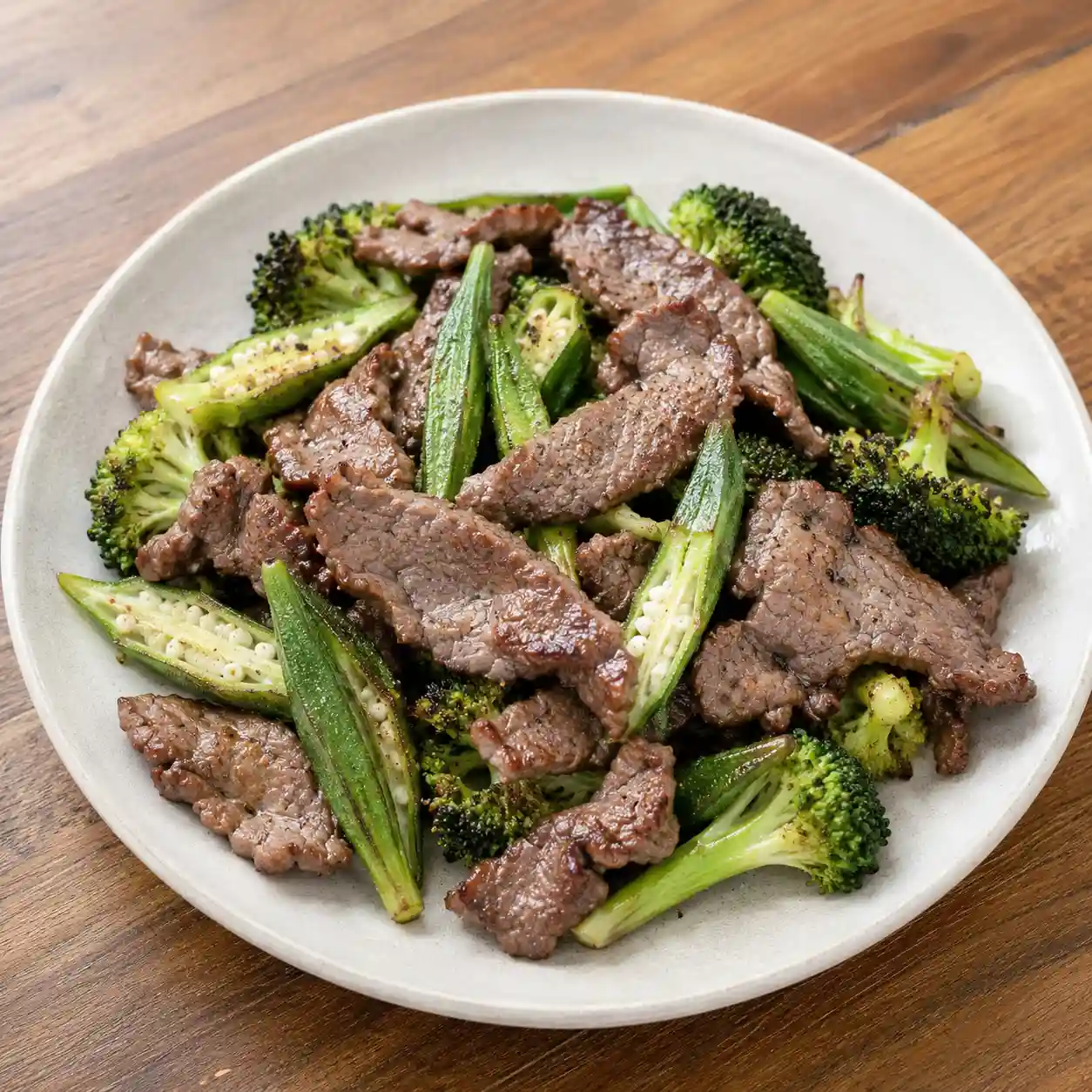 牛肉片秋葵香酥烤