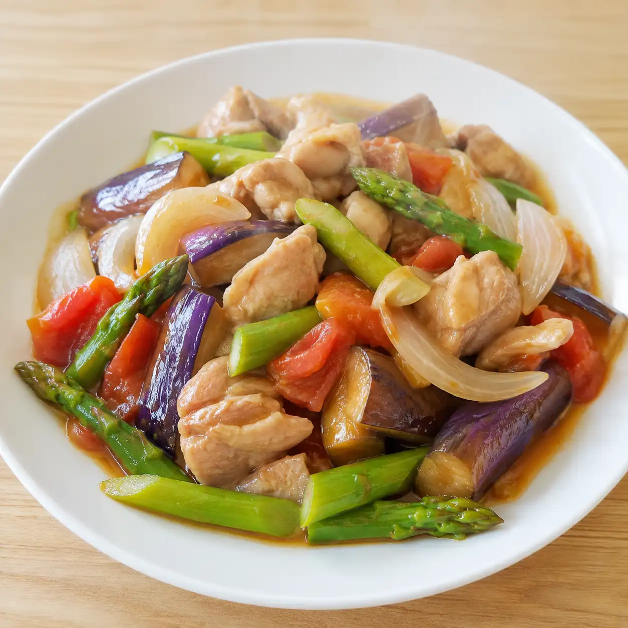 無糖糖醋雞腿茄子