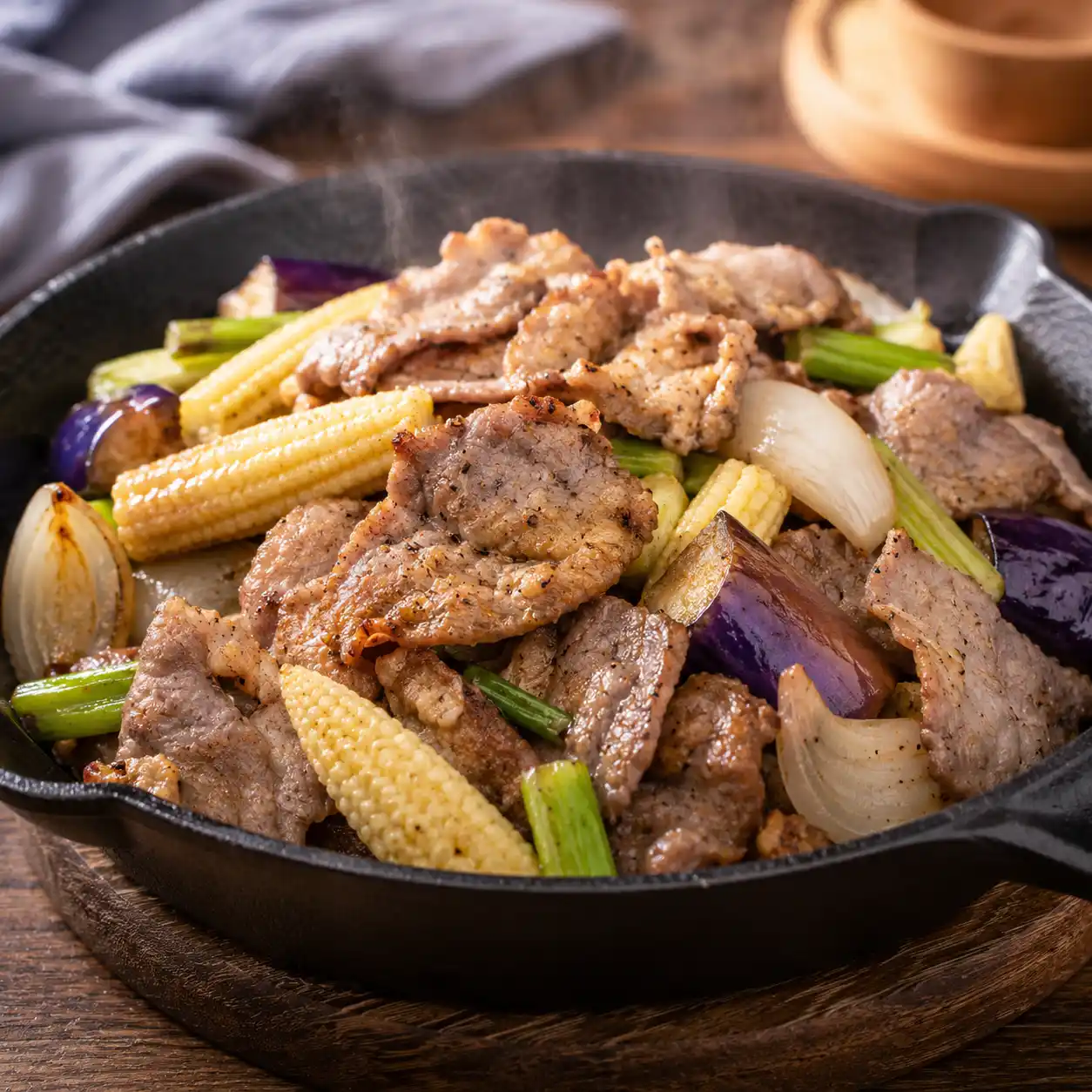 羊肉片玉米筍酥烤