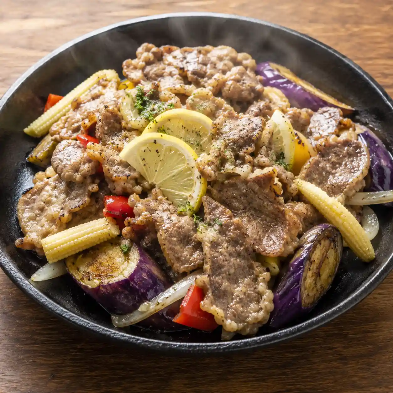 檸檬羊肉片薄衣酥炸