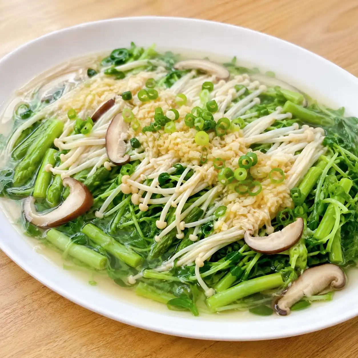 蒜蓉金針菇豆苗蒸