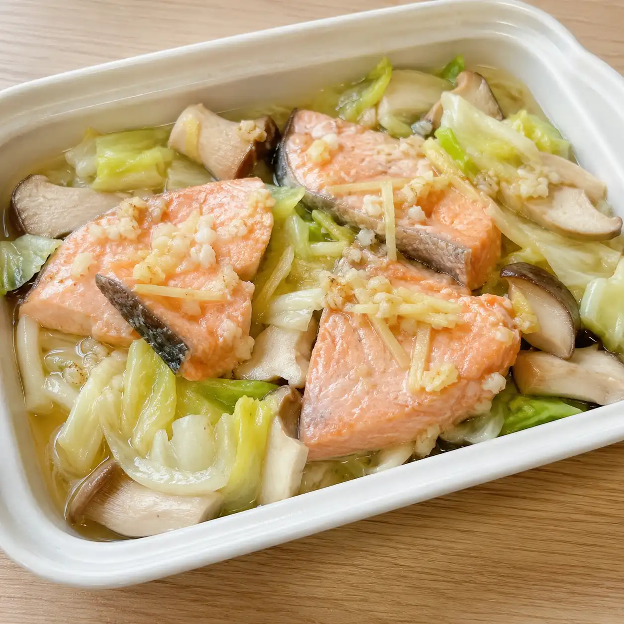 味噌鮭魚蒸盒