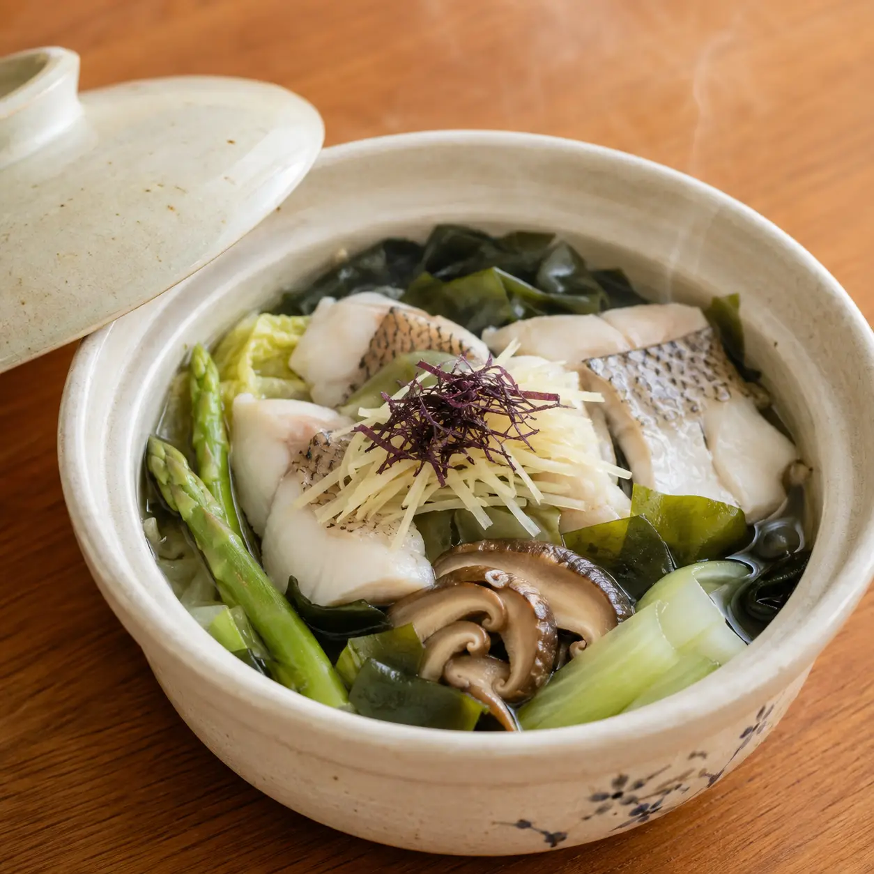 鱸魚海帶芽蒸盅